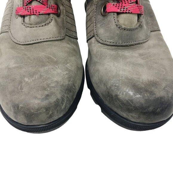 Sorel Lexie Wedge Lace Up Boots Women’s Size 8.5 Leather Canvas Quarry Gray - Picture 12 of 15